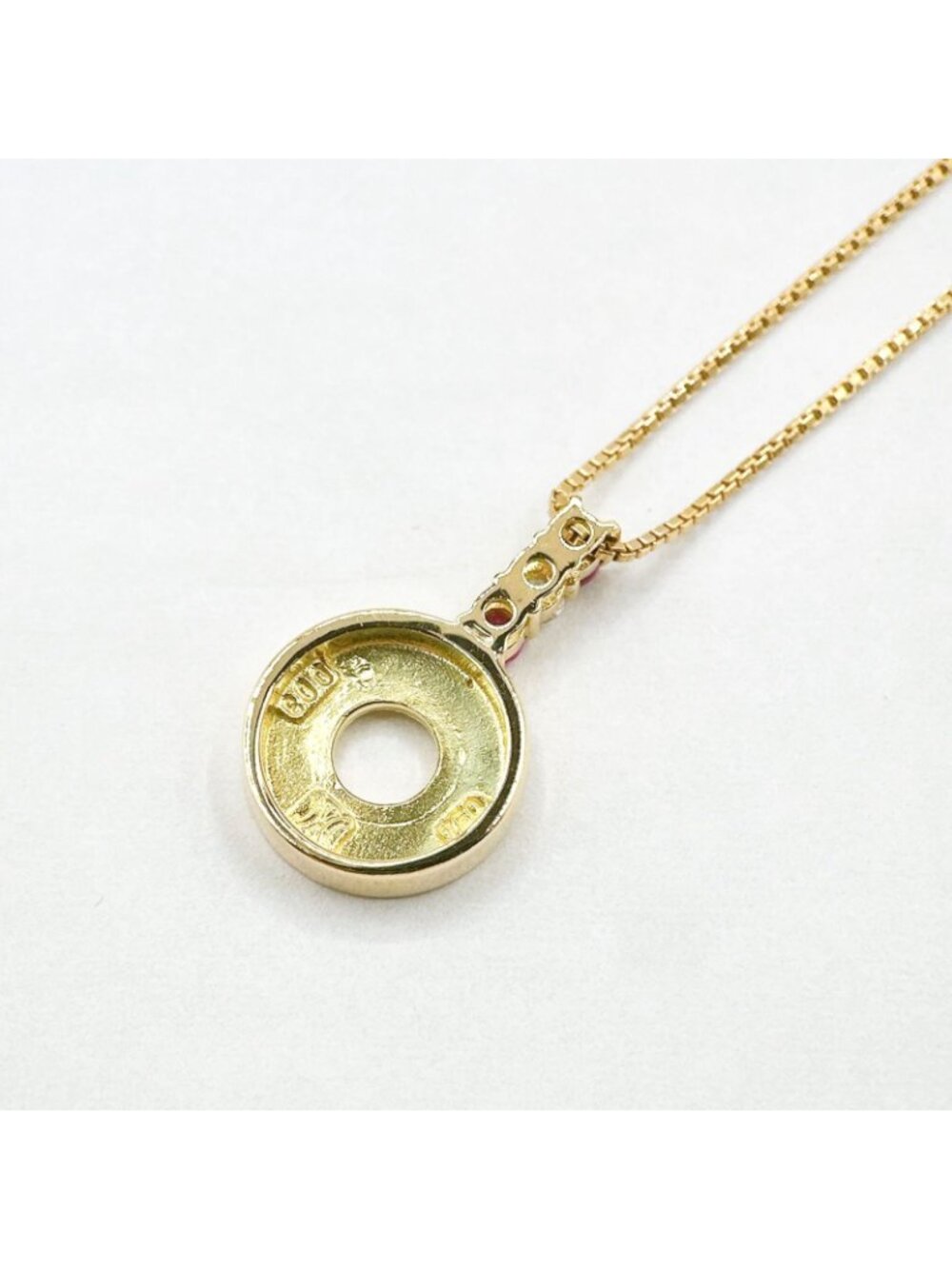 Celine Ruby Diamond Yellow Gold Necklace 42 cm - Picture 2 of 6